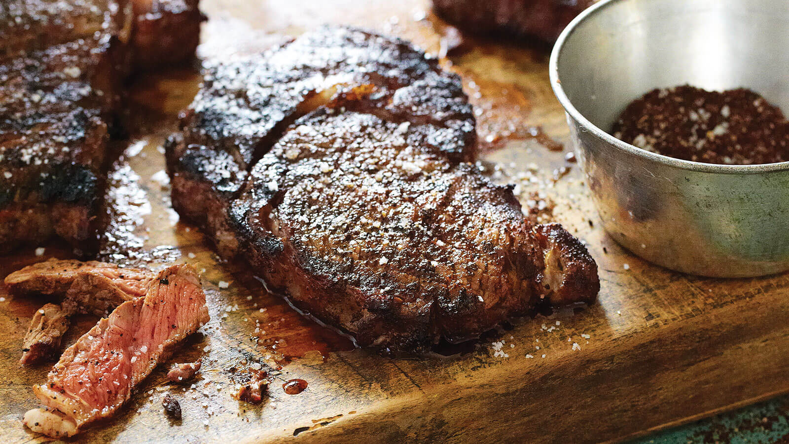 Grilled Ribeye Steak with Coffeehouse Rub 