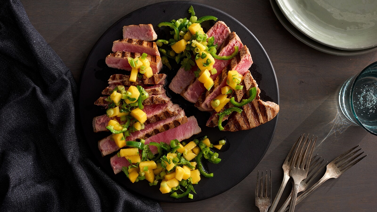 Grilled Tuna with Mango Hatch Chile Salsa